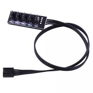 1 To 5 4-Pin PWM CPU Fan HUB Cooling Splitter Adapter Braided Power Cable 40c-ca - Picture 1 of 6