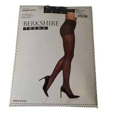 Berkshire Trend Control Top Panty Manguera Negro Blanco Lunares Transparentes Talla 3-4 Estilo 8033 Foto 1 de 4