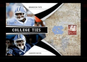 2009 Donruss Elite College Ties Combos Black #8 Brandon Tate/Hakeem Nicks 30/199 - Picture 1 of 2