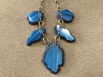 Joan Rivers Fashion Jewelry, Blue Stone Necklace, Chunky, Simulated Stone size 6 - Image 1 of 4