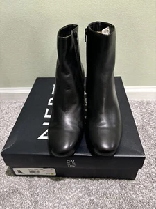 Naturalizer Black Zip Boots Willette Leather 2.75 Heels Size 8.5 NEW - Picture 1 of 7