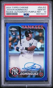 2024 Topps Chrome Jasson Dominguez Auto RC Purple Refractor 136/250 PSA 10 - Bild 1 von 2