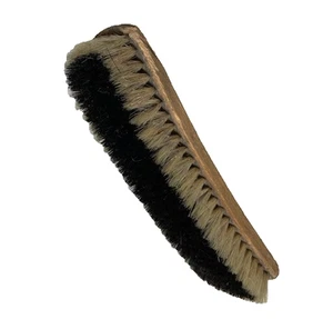 Well Worn Vintage Curved Wood Two Tone Bristles Shoeshine Brush - Picture 1 of 5