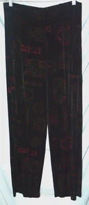 Chico's Travelers Black Geometric Stretch Knit Dress Pants Size 2 Reg or 12 - Picture 1 of 6