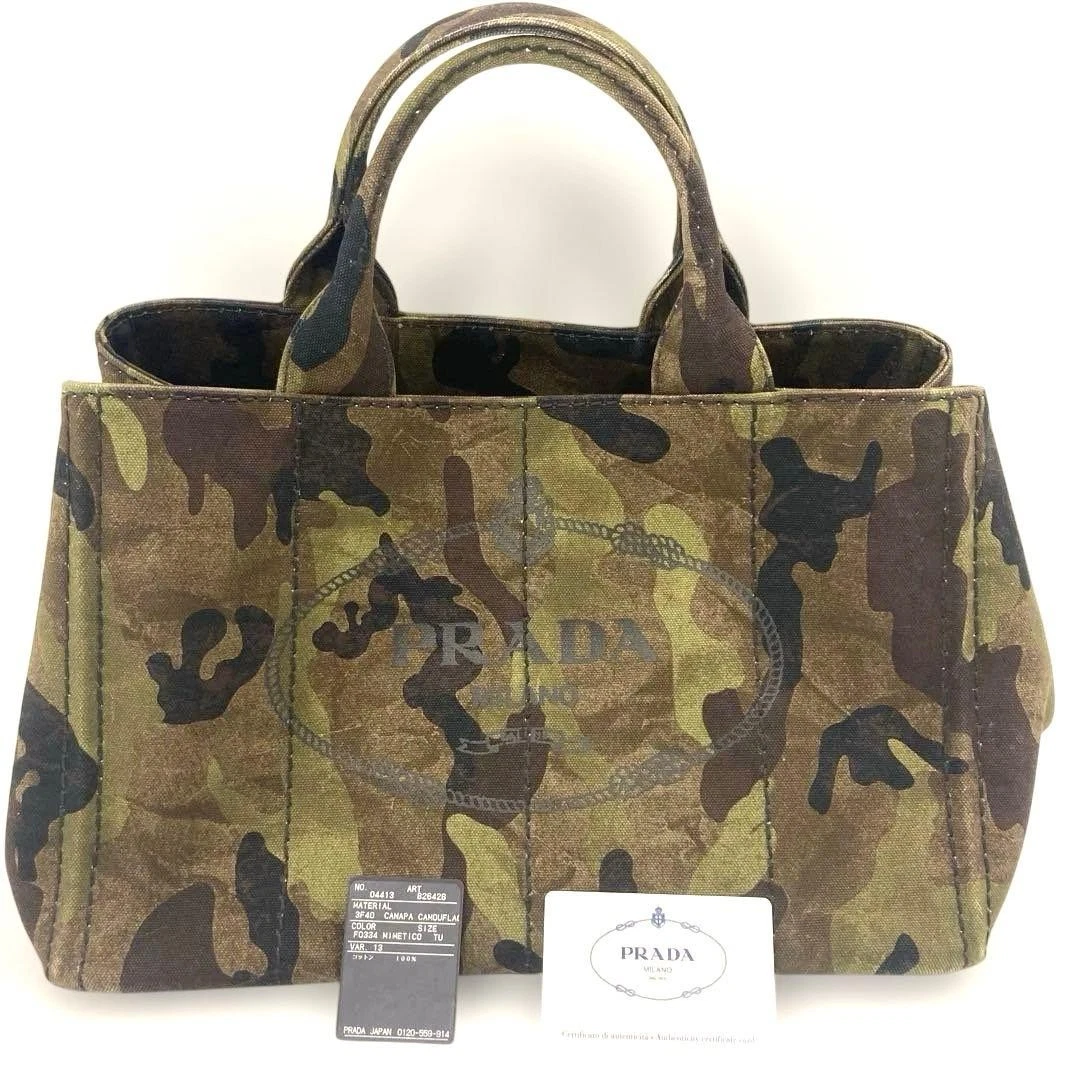 バッグ PRADA Camouflage Canapa 2way hand bag PRADA Green Camouflage Bags & Handbags for Women for sale | eBay