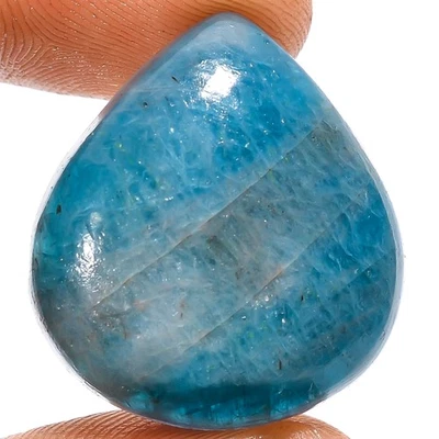 Piedra preciosa cabujón en forma de corazón apatita azul neón natural 36 quilates 24x22X7 mm X-12451 Foto 1 de 2