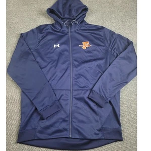 Felpa con cappuccio Under Armour uomo XL Storm Fleece FZ blu navy full zip ricamo sportivo - Foto 1 di 11