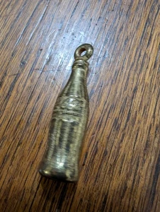 Vintage Coca Cola Bottle Charm Pendant Brass Plated - Picture 1 of 3
