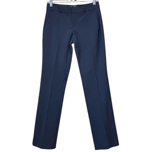 Banana Republic LOGAN Trouser Pant Women’s 00 Petite Navy Blue Italian Wool NEW - Picture 1 of 12