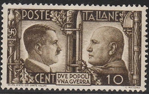 Stamp Italy SC 413 WWII War Adolf Mussolini MNG - Picture 1 of 2