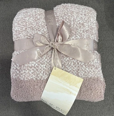 "Manta Barefoot Dreams acogedora chic con rayas jaspeadas-45X60"" vintage rosa/blanco" Foto 1 de 4