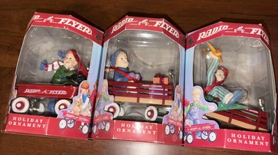 3 RADIO FLYER Colección Navidad Vagón Árbol Adornos 2000 Nuevo en Caja -- Lote #5 Foto 1 de 4