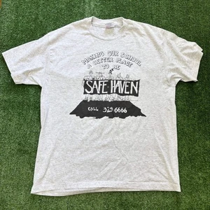 Vintage T Shirt Mens Large Grey Single Stitch Graphic Print 90s USA (E) - Picture 1 of 5