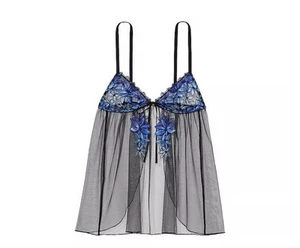 VICTORIA SECRET ZIGGY GLAM L FLYAWAY BABYDOLL FLORAL EMBROIDERY XXL - Picture 1 of 4