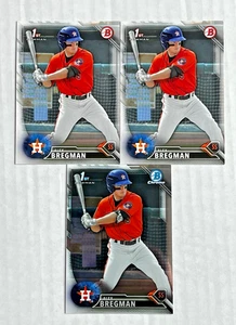 ALEX BREGMAN LOT OF 3 2016 Bowman Chrome 1ST BOWMAN RC + Bowman Paper 1ST RC’s! - Picture 1 of 1