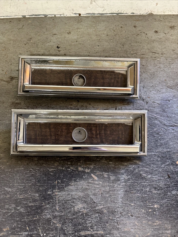 1968 Chrysler Imperial Interior Door Pull Handle Pair (2) Pulls Used Orig 68 - Image 1 of 4