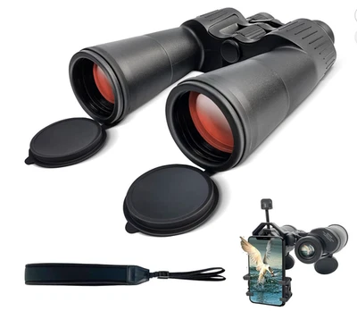 10x50 HD Binoculars for Adults BAK4 Prism Clear Vision Long Range Travel Black - Image 1 of 4