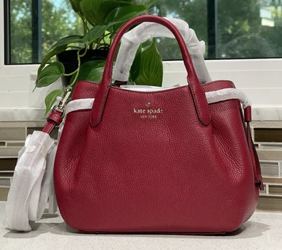KATE SPADE DUMPLING SMALL SATCHEL CROSSBODY SHOULDER BAG TOTE RED JAM LEATHER - Image 1 of 4