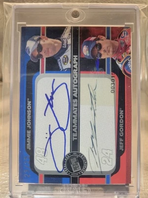 Jeff Gordon and Jimmie Johnson 2006 Press Pass Dual Auto 23/25 NASCAR HOF - Image 1 of 2