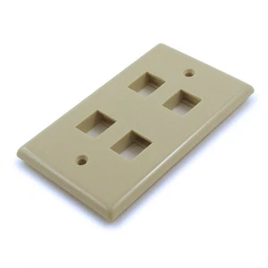 Wallplate: Keystone  4 Hole - Ivory - Picture 1 of 2