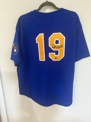 Robin Yount Autographed Milwaukee Brewers Authentic Mitchell and Ness Jersey   - Image 1 of 4
