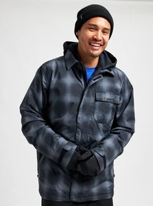 Burton Dunmore Jacket 2022 Mens in Gradient Plaid - Size L -Grey - Picture 1 of 7
