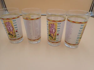 SET OF 4! AUTHENTIC KENTUCKY DERBY 123 GLASSES 1997 MINT JULEP GLASSES CHURCHILL - Picture 1 of 4