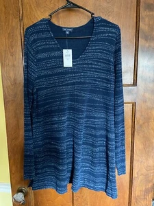 NWT Pure J Jill Indigo Size M Blue V-Neck Long Sleeve Knit Tunic Top Retail $99 - Picture 1 of 7