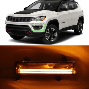 LED DRL For Jeep Compass 2017 2018 Daytime Running Light Fog Driving Lamp W Turn - Picture 1 of 8