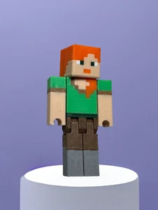 Articulated Minecraft Alex, Flexi Fidget Toy, 3D Printed - Picture 1 of 54