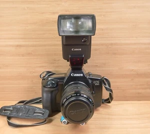 Vintage Canon EOS 650 analoge Kleinbildkamera, mit 28-70mm Objektiv, Canon 430EZ Blitz - Bild 1 von 11