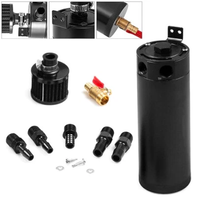 2-Port Compact Öl Catch Can Tank Aluminium Auffangbehälter Ölsammler Ölbehälter - Bild 1 von 4