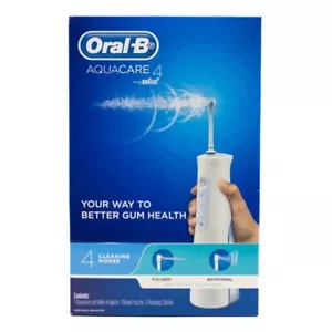 ORAL B AQUACARE 4 PORTABLE IRRIGATOR CORDLESS WATER FLOSSER + CHARGING STATION - Picture 1 of 5