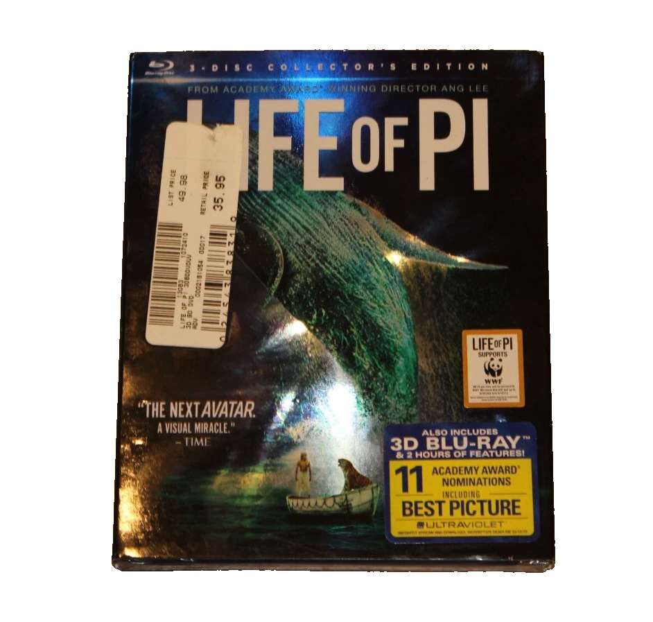 Life of Pi (3D Blu-Ray/DVD, 2012) 3 Disc Collector's Edition Brand New, Sealed  - Image 1 of 1