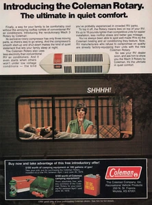 1979 Vintage Print Ad Introducing the Coleman Mach 3 Rotary Ultimate Comfort - Picture 1 of 2