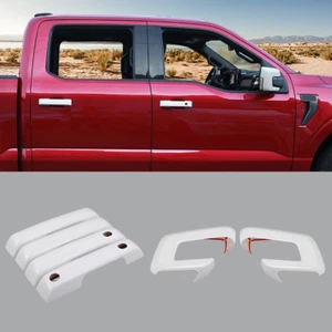 6PCS Oxford White Mirror & Door Handle Trim for Ford F150 21+ w/Turn Signal Hole - Picture 1 of 16