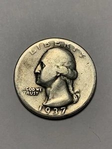 1937-P Washington Quarter 90% Silver 25c Nice earlier date. Free Shipping! - Picture 1 of 3