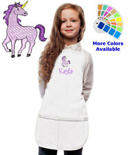 Personalized Kids Apron with Unicorn Horse Embroidery Design
