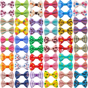 Hundehaarschleifen kleiner Welpe: Clips für Haustierpflege Geschenke 60 Stück (30 Farben x 2) - Bild 1 von 11