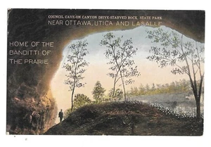 unbenutzte Vintage ca. 1910 Postkarte Council Cave Starved Rock State Park Illinois - Bild 1 von 2
