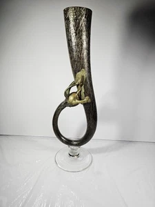 Vintage Art Deco Stil "VR Maissilber" Handarbeit mundgeblasene Vase, 17" - Bild 1 von 14