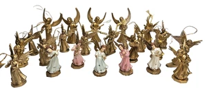 Lote de 32 adornos vintage de Navidad mini orquesta ángel dorado plástico Hong Kong - Imagen 1 de 13