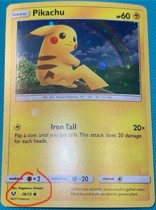 Pokemon TCG - Pikachu Cosmo Holo BLEED Costco Canada 28/73 2 HD GALAXY SWIRL 7 - Picture 1 of 3
