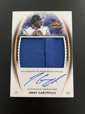 Camiseta deportiva Leaf Trinity 2014 usada por el jugador de Jimmy Garoppolo autógrafo automático radiocontrol novato Foto 1 de 2