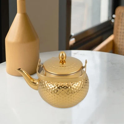  Teiera Con Infusore Acciaio Inox Colino Bollitore Inossidabile Di - Immagine 1 di 4