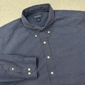 Brooks Brothers 1818 Shirt Mens XXL Blue Check Plaid Button Down Preppy Office - Picture 1 of 8