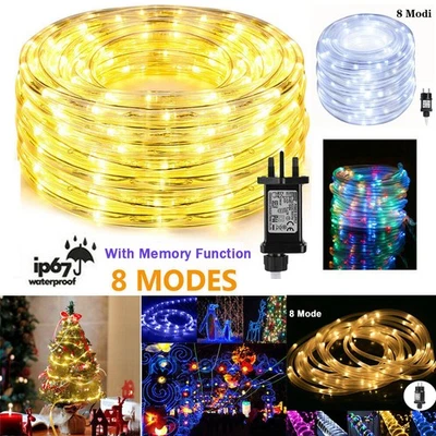 10/20/30M Lichtschlauch Außen Led Lichterschlauch IP65 Garten  Innen Partydeko - Bild 1 von 4