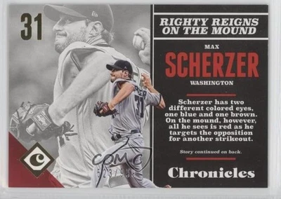 2017 Panini Chronicles Gold /999 Max Scherzer #28 - Image 1 of 2