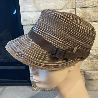 Chapéu Cha’s House Of Ill Repute Cloche marrom palha aparência chapéu faixa tamanho único - Imagem 1 de 4