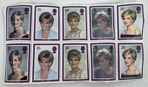 Prinzessin Diana Briefmarken Memorial GB 26p 5 Designs x 10 Briefmarken. Unbenutzt. - Bild 1 von 7